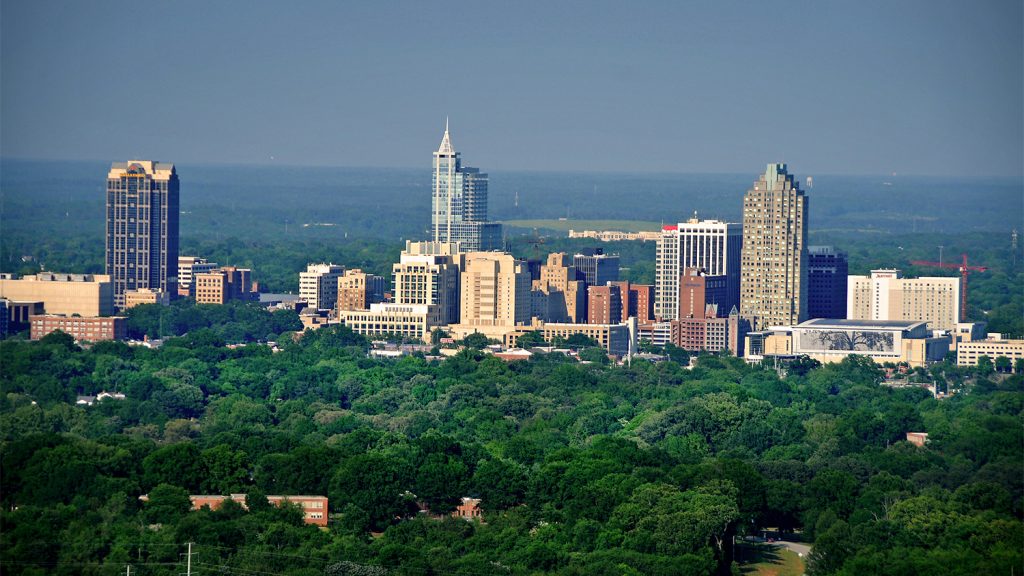 Aerial view of Downtown Raleigh